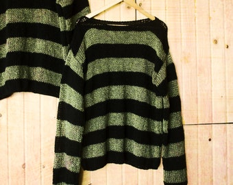 green and black sweater