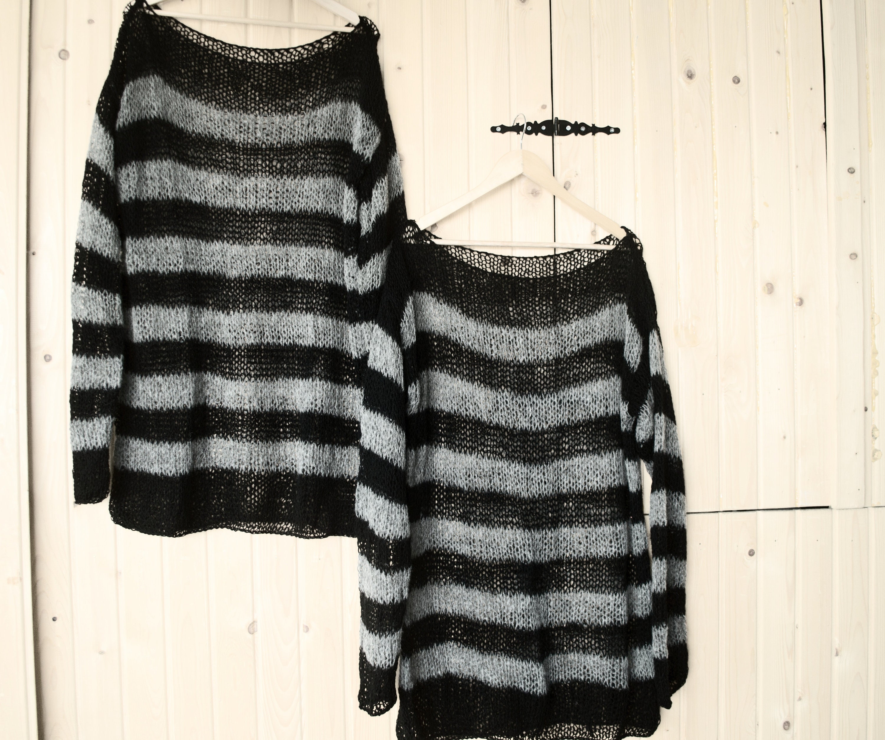 Black and Gray Striped Top, Mohair Sweater, Punk Mohair Jumper, See Through Striped Jumper, 90s Grunge, Punk, Rave, by Myaqua - Etsy Black and Gray Striped Top, Mohair Sweater, Punk Mohair Jumper, See Through Striped Jumper, 90s Grunge, Punk, Rave, by Myaqua - Etsy