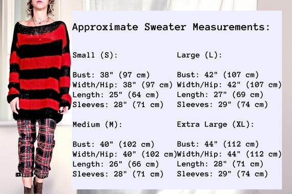 Maglione Donna Grunge A Righe – Maglia Grossa Oversize Manica Lunga – Stile Goth Punk Y2K Harajuku – Nero