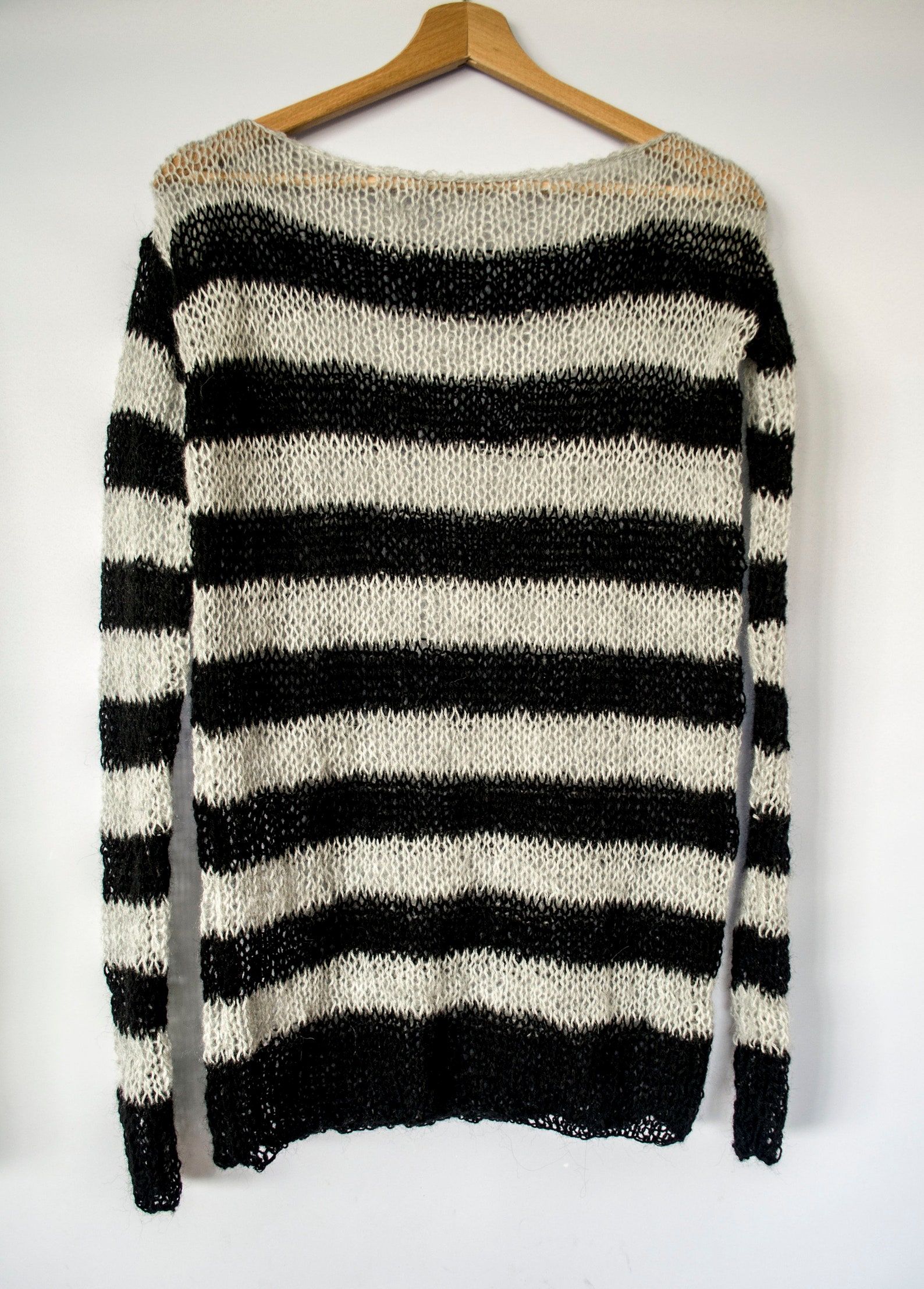 Black and Gray Punk Sweater Striped Grunge Sweater With Extra | Etsy