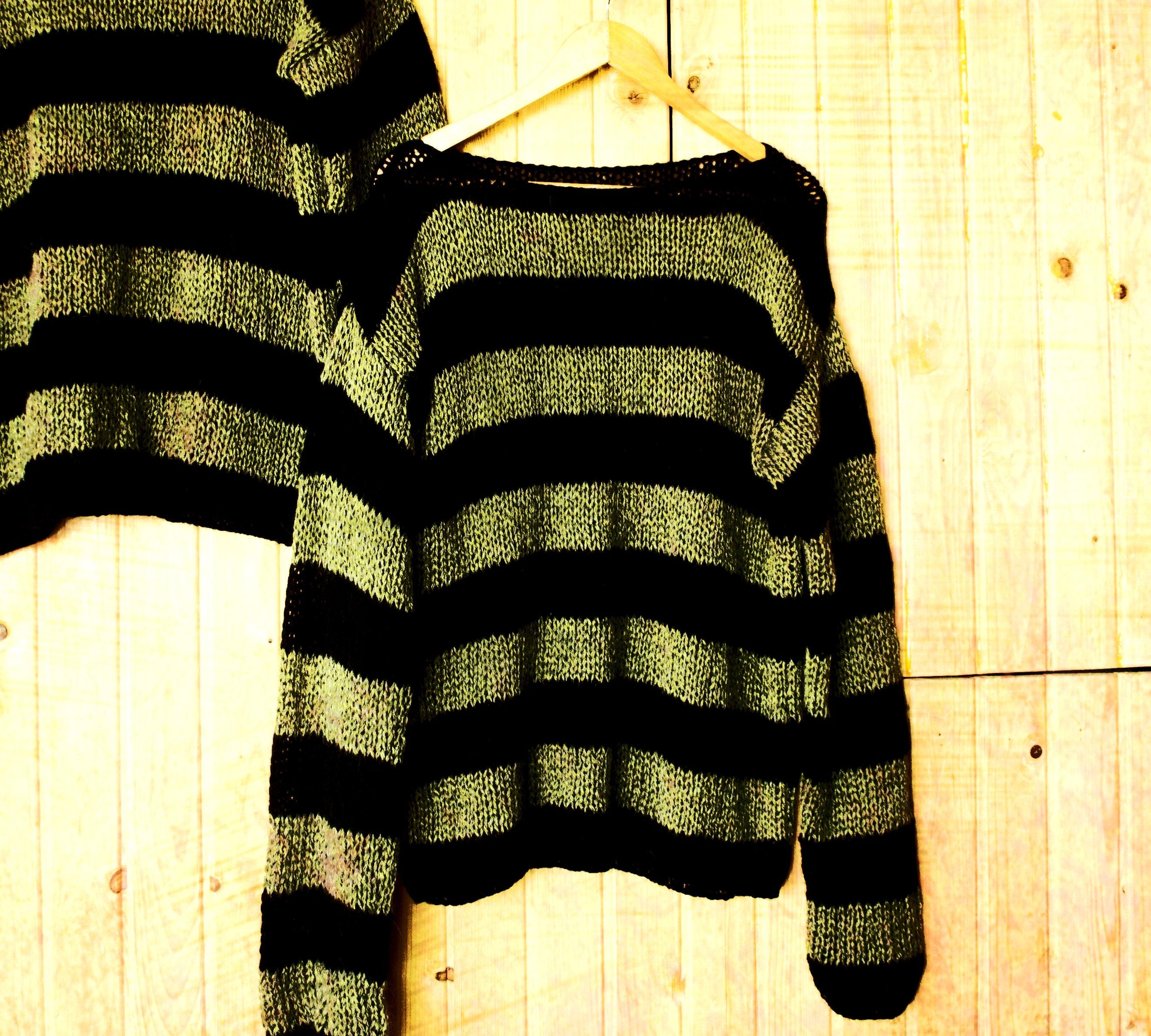 トップス Uniform experiment mohair stripe knit Uniform Experiment Men's Brushed Mohair Border Knit in Blue