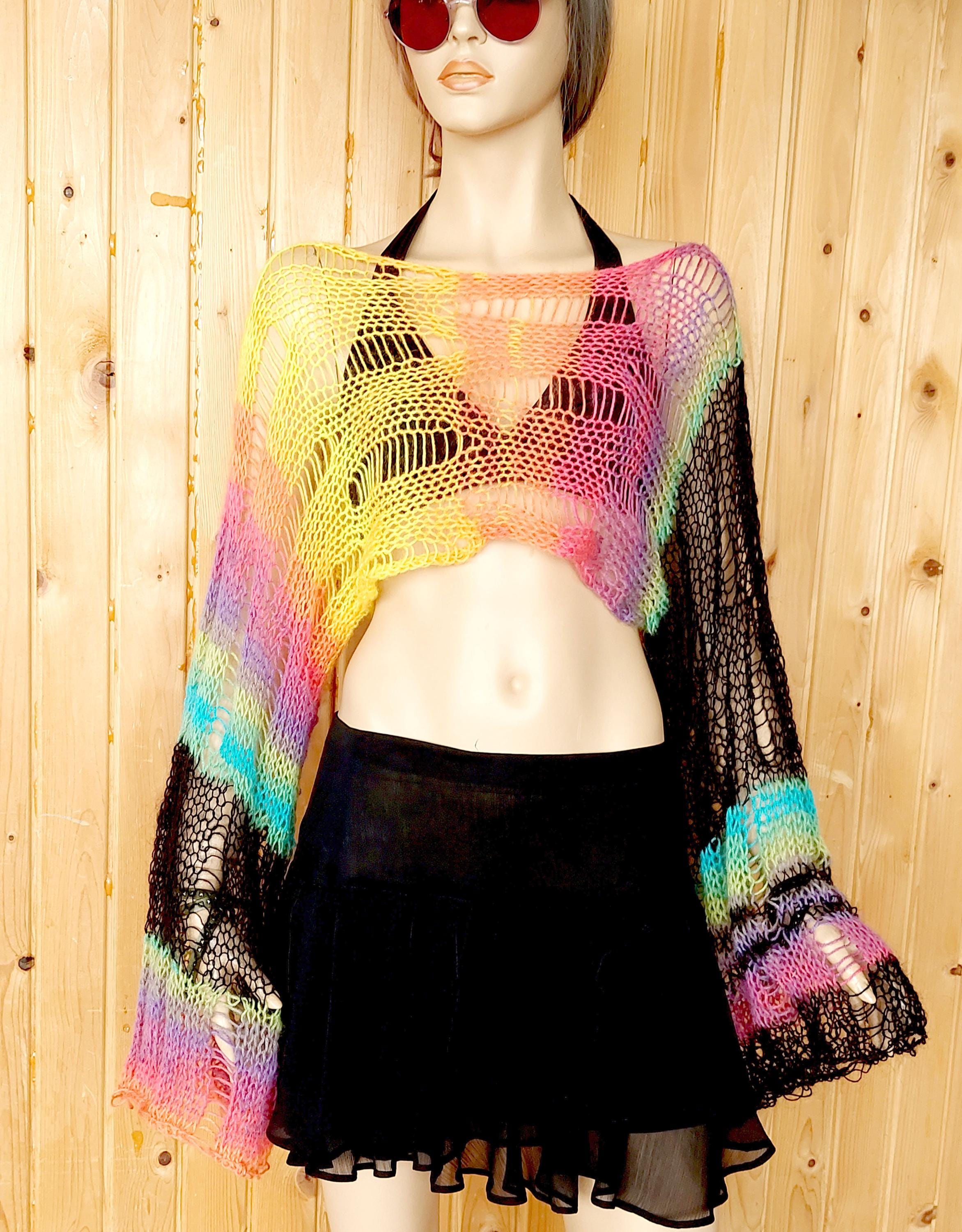 sheer rainbow top
