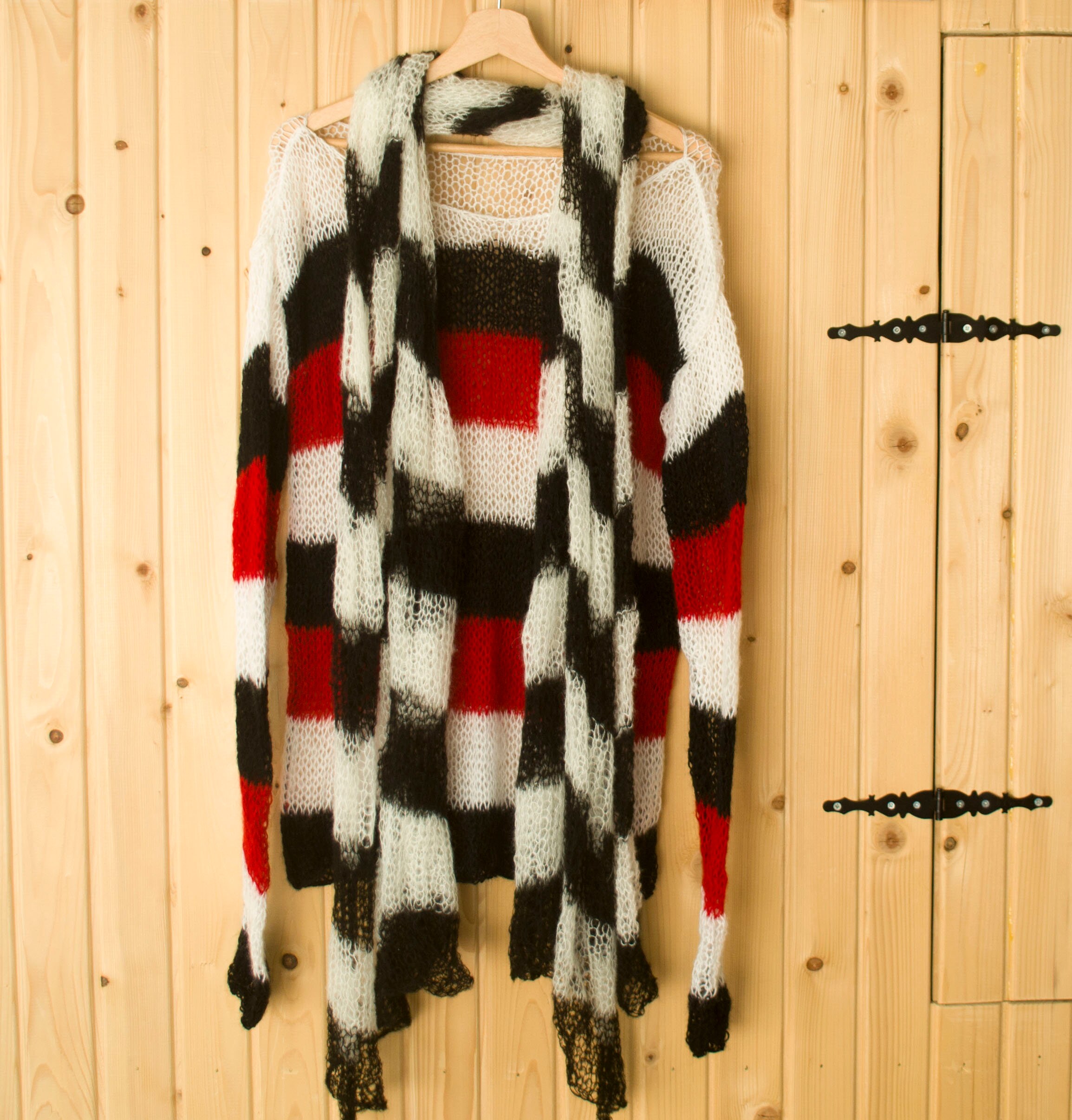 Striped Grunge Shirt Red White and Black Stripey Sweater See - Etsy UK