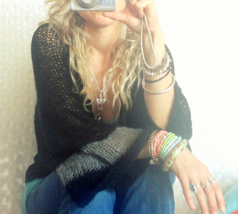 Mohair Cardigan Shrug Open Front Bolero Cardigan Hand Knit Etsy