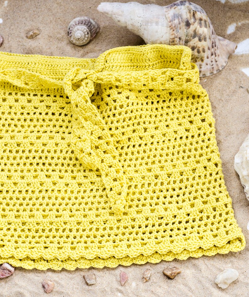 Bikini Cover Up Mini Skirt Swimwear Cover Up Crochet Skirt Beach Wear Festival Style Yellow by myAqua Rave Outfit