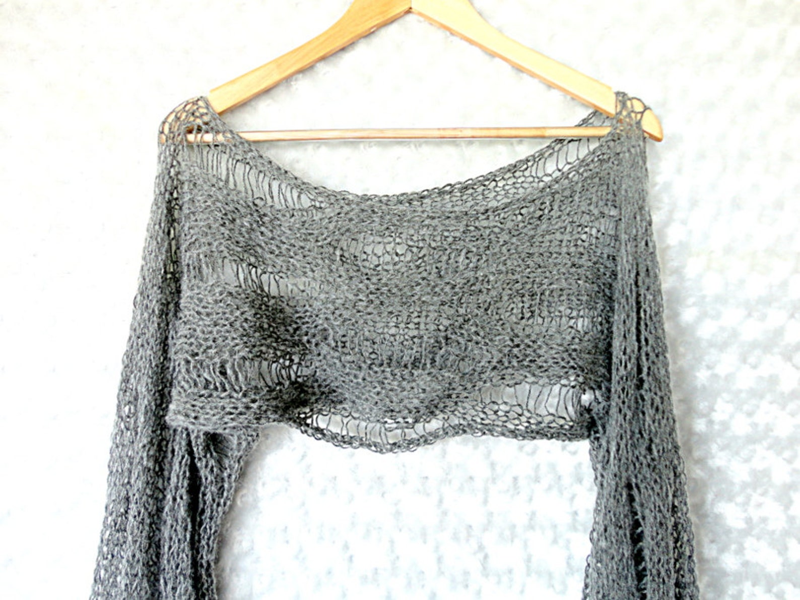 Cropped Sweater Cropped Shrug Loose Knit Mohair Sweater Etsy
