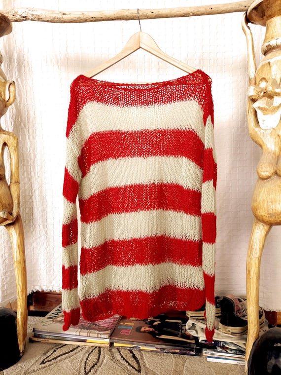 トップス Number (n)ine 09AW Mohair Grunge Knit Grunge Sweater Number Nine Mohair Sweater STRIPED MOHAIR