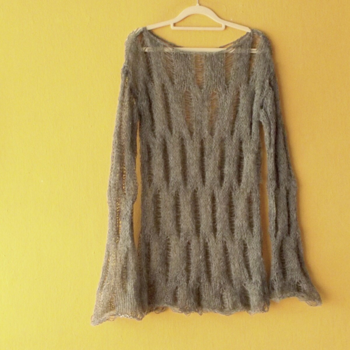 Gray Mohair Jumper Grunge Sweater Shredded Mohair Sweater Etsy