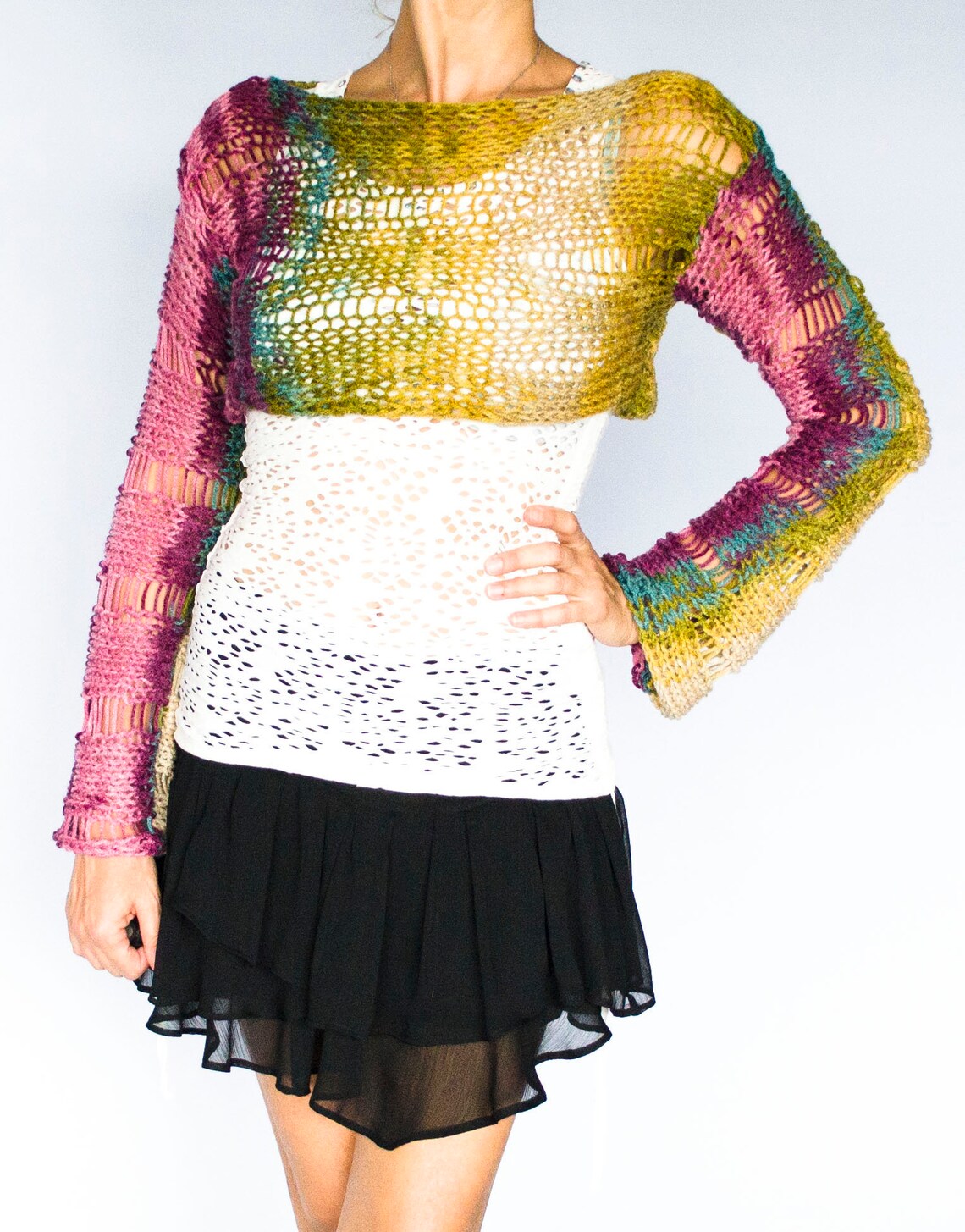 Heaps Collar Three-needle Craft Long-sleeved Sweater main image 1