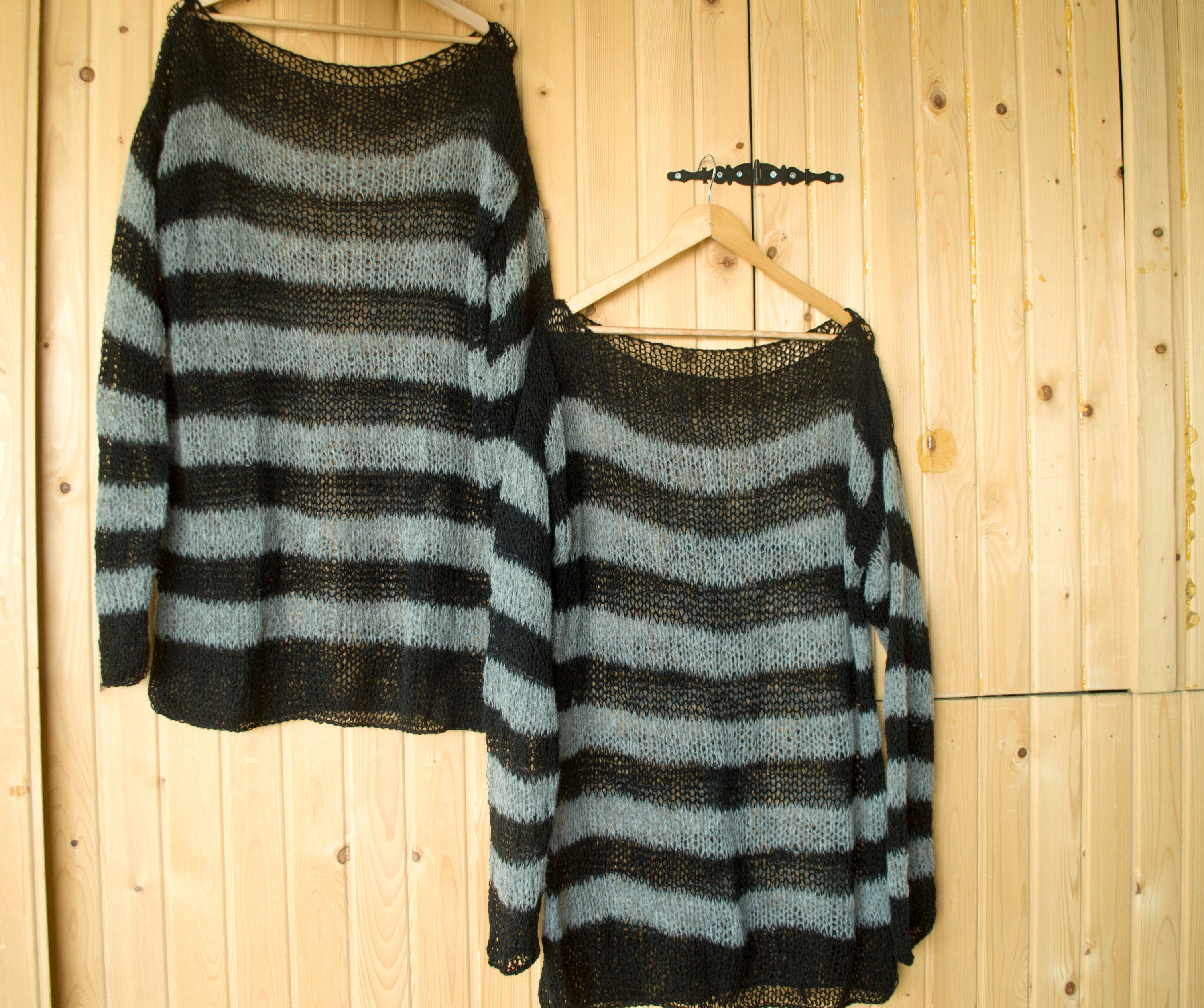 Black and Gray Striped Top, Mohair Sweater, Punk Mohair Jumper, See Through Striped Jumper, 90s Grunge, Punk, Rave, by Myaqua - Etsy Black and Gray Striped Top, Mohair Sweater, Punk Mohair Jumper, See Through Striped Jumper, 90s Grunge, Punk, Rave, by Myaqua - Etsy