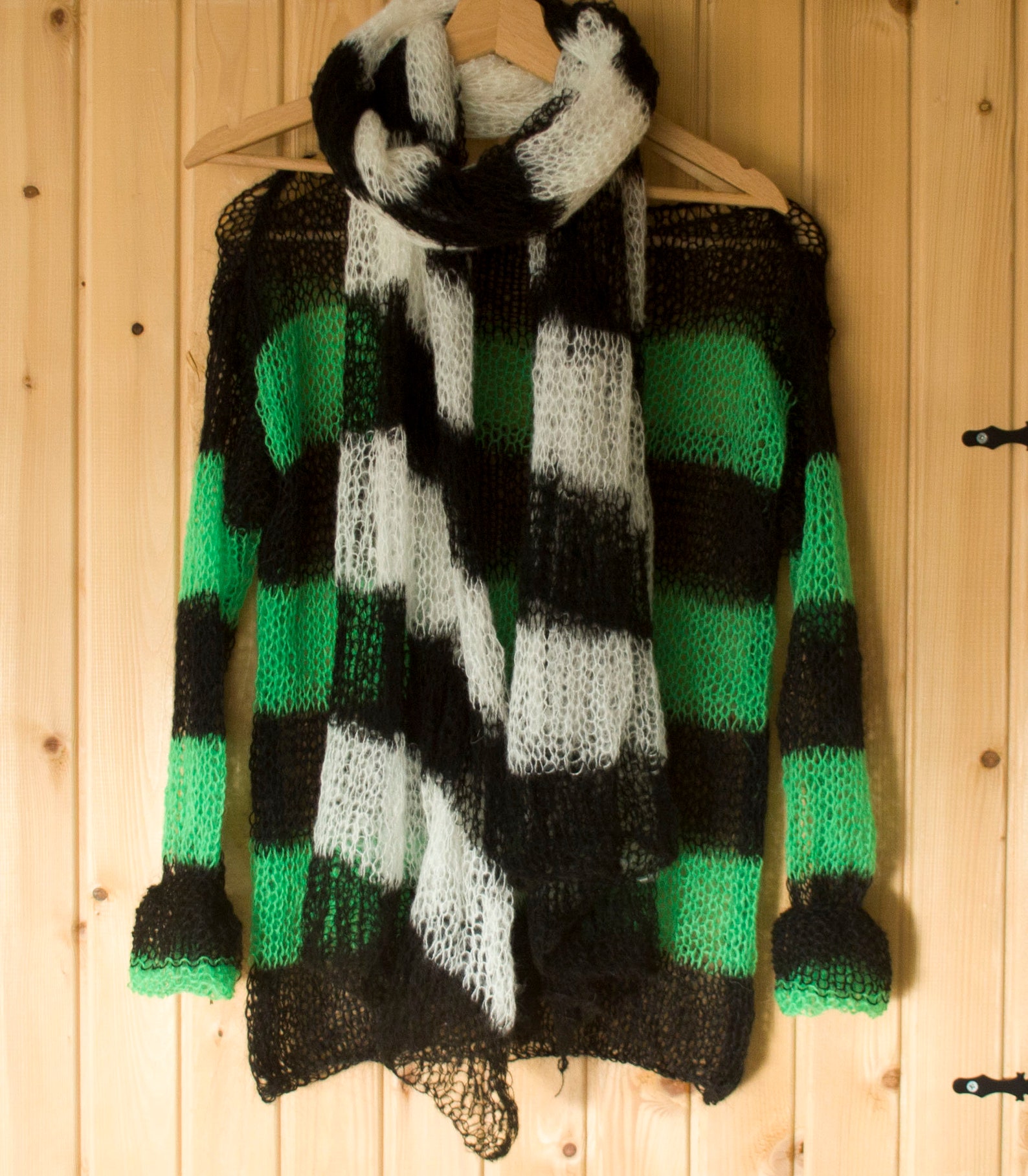 green and black striped sweater brandy
