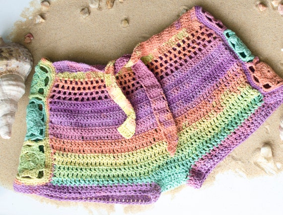 beach cover up summer shorts knit shorts CUSTOM crocheted cotton shorts crocheted shorts FREE SHIPPING