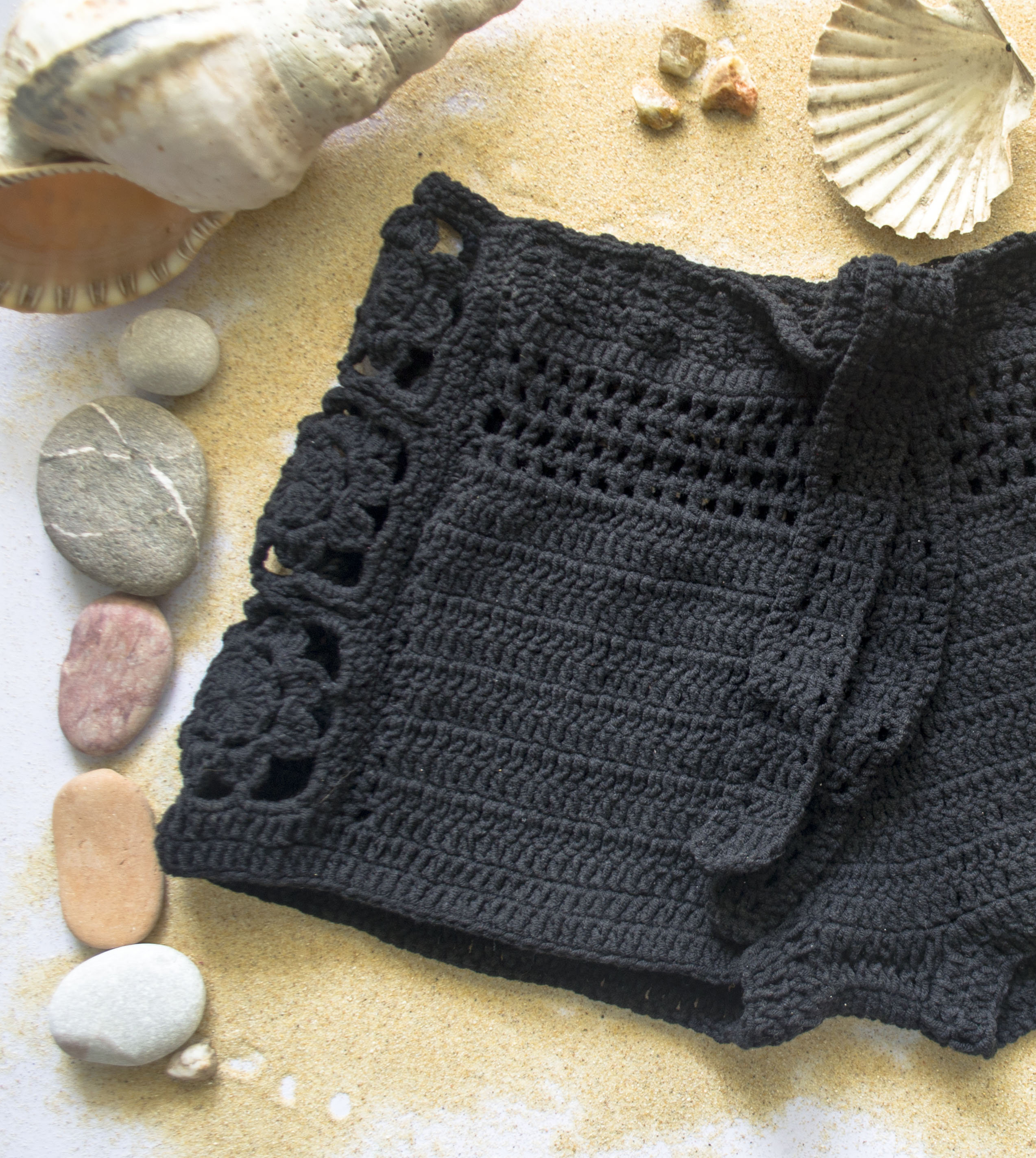 Crochet shorts black sales