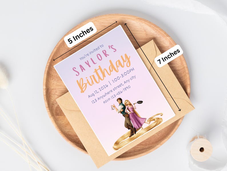 Tm Princess Tangled Birthday Invitation | Fairytale Princess Party Invite (digital ...