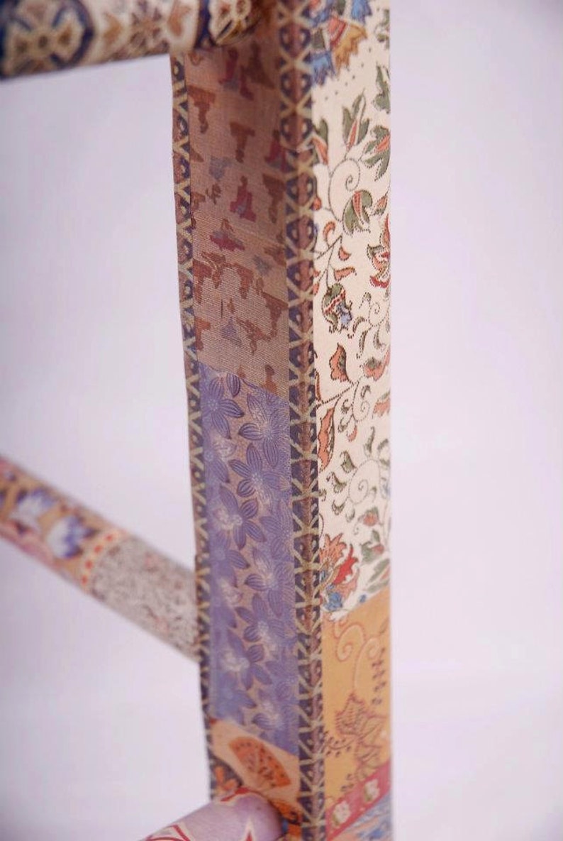 Unique wooden stool decoupage Reika Etsy