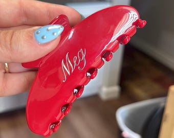 Custom Hair Claw Clip - Personalized Vinyl Name Clips