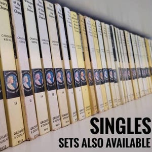 Klasyczne książki Nancy Drew autorstwa Carolyn Keene, Zabytkowa książka z zagadkami dla dzieci, Ilustrowane książki, Żółty grzbiet, Prezent dla niej, Prezent dla nastolatków
