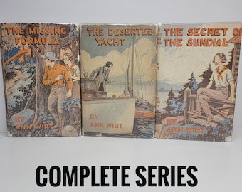 Madge Sterling Complete Series by Ann Wirt, Mildred Wirt Benson, Missing Formula, Deserted Yacht, Secret of the Sundial, Vintage Book Set