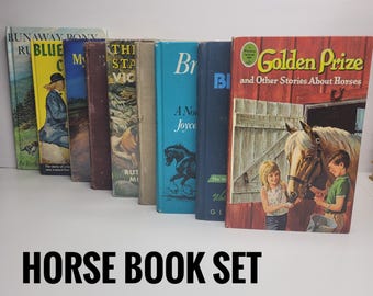 Horse Book Set, Vintage Kids Books, Book Gifts for Girls, Nostalgic Gift, Horse Lover Gift, Classic Horse Books, Gifts for Her Books
