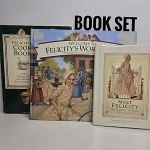 Felicity Merriman bokset, American Girl, Felicitys värld 1774, Felicitys kokbok, Träffa Felicity, Vintage barnbok, Bokpresenter till flickor