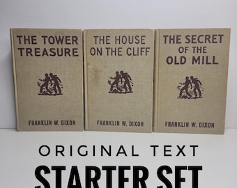 Texto original: Hardy Boys Starter Set, Tower Treasure, House on the Cliff, Secret of the Old Mill, de Franklin W. Dixon, Vintage Kids Books