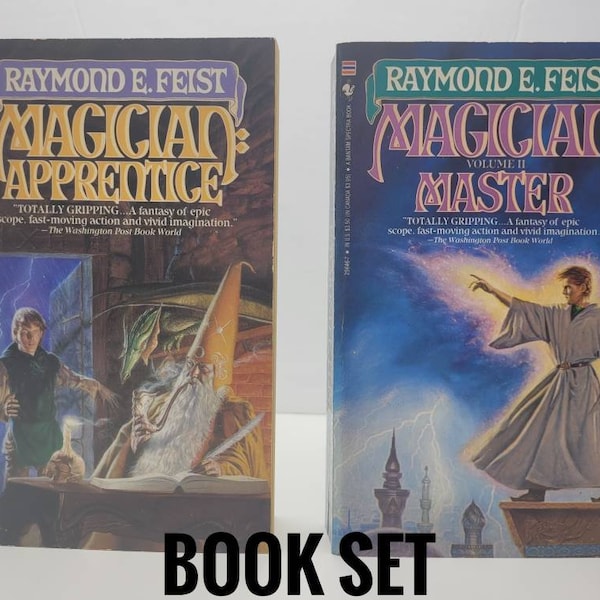 Riftwar Saga Starter Set Volume 1 & 2, Magierlehrling, Magiermeister, von Raymond E Feist, Vintage Fantasy Buch Set, Science Fiction