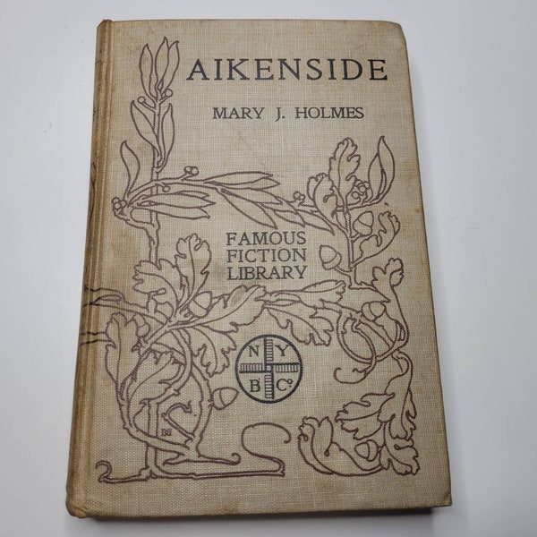 Aikenside by Mary J Holmes, with Old Red House Among the Mountains, Famous Fiction Library, Antique Book, Victorian Novel, Gift for Her