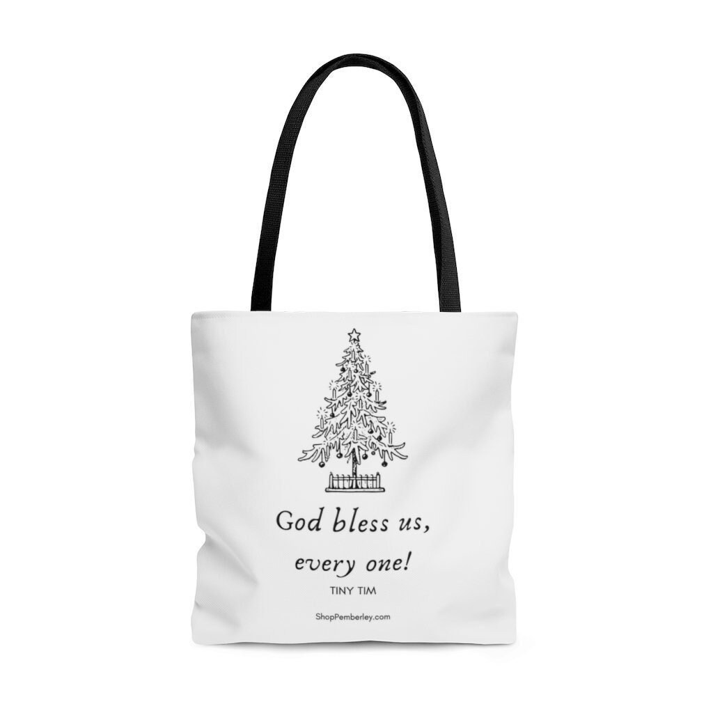 Christmas Tote Bag A Christmas Carol by Charles Dickens Tiny Tim Holiday Gift Bag Classic Literature Book Lover Gift Minimalist Tote Etsy