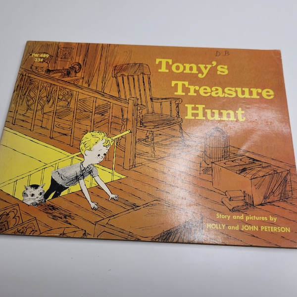 Tony's Treasure Hunt by Holly and John Peterson, Vintage Childrens Book, SBS TW 489, Gift for Kids, Beginner Codes & Ciphers, Surprise Party