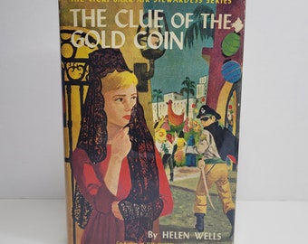 Vicki Barr The Clue of the Gold Coin by Helen Wells, Book 12, Gift for Her Girls, Stewardess Fiction, Career Girl Novel, Girl Series Book