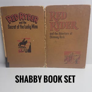 Set di libri di Red Ryder, Il segreto della miniera fortunata, Avventura a Chimney Rock, Libri per bambini vintage, Libri illustrati, Edizioni autorizzate Whitman