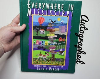 Everywhere in Mississippi by Laurie Parker, Autographed Book, Illustrated Children's Book, Find Skippy the Dog, Gift for Kids, Runaway Puppy