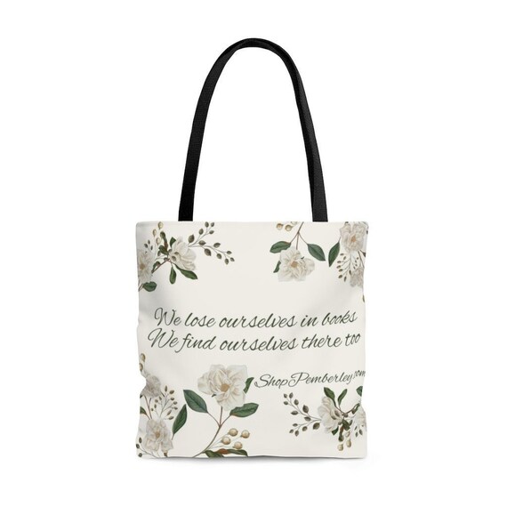 Floral Book Lover Tote Bag: Literary Gift
