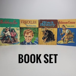 Classic Book Set, Vintage Children&#39;s Books, Homeschool Books, Instant Library, Book Stack, Gift for Kids, Decorative Books, Whitman Classics