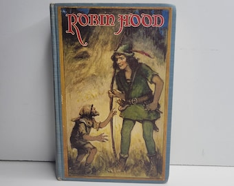 Robin Hood autorstwa Henry'ego Gilberta, ilustracje Frances Brundage, Wesołe przygody Robina Hooda, Stare książki dla dzieci, Klasyka literatury, Wesoła kompania