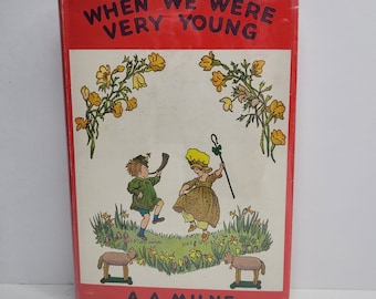 When We Were Very Young by A.A. Milne, Illustrated by Ernest Shepard, Vintage Children&#39;s Book, Kids Poetry, Pooh Bear, Christopher Robin