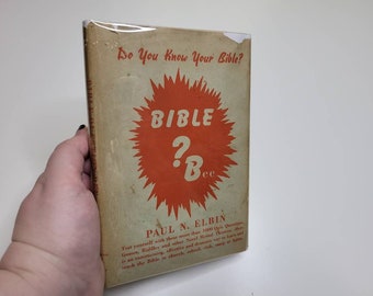 Bible Question Bee by Paul Elbin, Vintage Childrens Book, Bible Quiz Book, JBQ, TBQ, Religious Trivia Questions, Elementary Sunday School