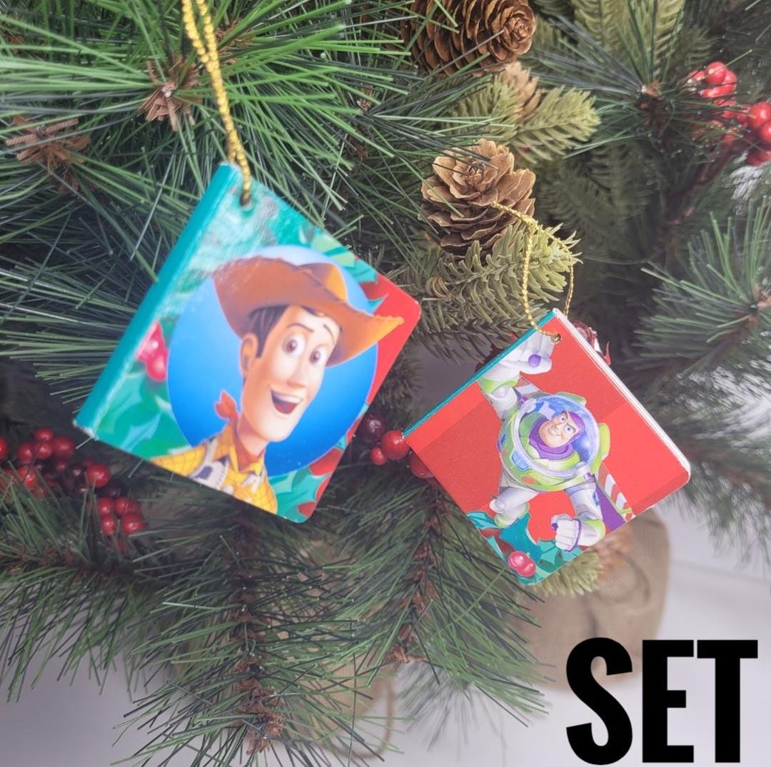Toy Story Ornament Set, Woody and Buzz Lightyear, Mini Disney Storybook ...