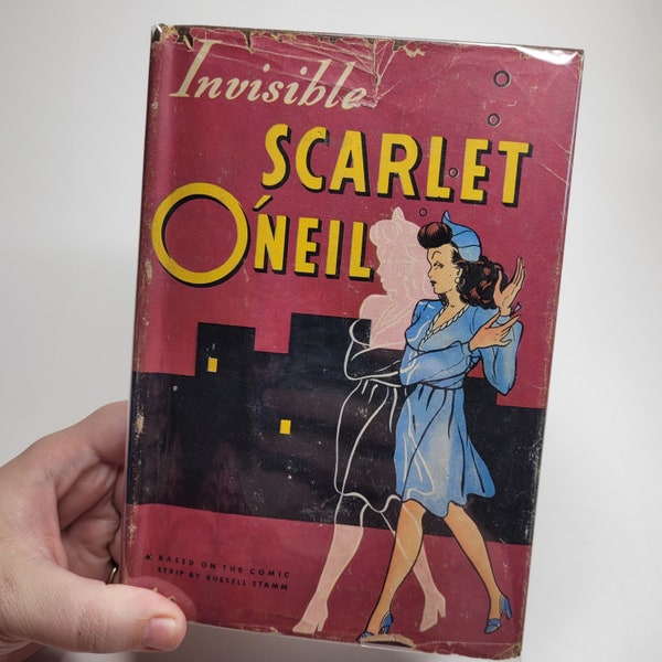 The Invisible Scarlet O'Neil by Russell Stamm, Vintage Children's Book, Female Super Hero, Lend a Helping Hand, Nostalgic Gift, Authorized