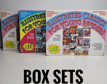 Mini Illustrated Classics Box Sets, Abridged Books for Children, Classics for Kids, Vintage Kids Books, Book Gift for Kids, Moby Books