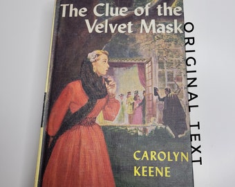 Clue of the Velvet Mask, Nancy Drew #30 by Carolyn Keene, Gift for Girls Her, Vintage Childrens Book, Sleuth Detective, Original Text