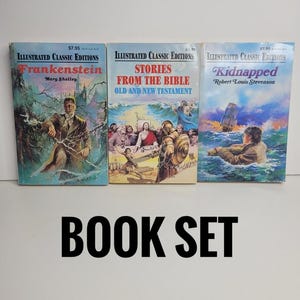 Illustrated Classics Book Set, Abridged Books for Children, Classics for Kids, Vintage Children&#39;s Books, Gift for Kids, Fiction Novels