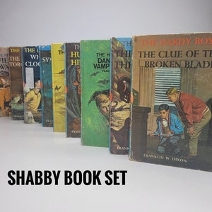 Hardy Boys Shabby Book Set, by Franklin W. Dixon, Vintage Books, Gift for Him, Frank Joe Fenton Hardy, Chet Morton, Nostalgic Gift