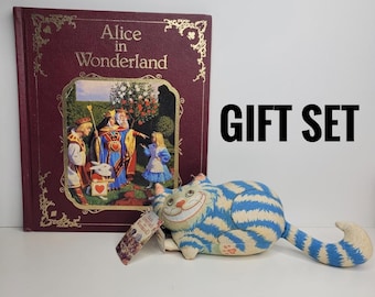 Alice in Wonderland Gift Set by Lewis Carroll, Illustrated by Greg Hildebrant, Vintage Kids Books, Cheshire Cat, Classic Books, Nostalgic