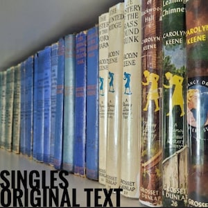 Nancy Drew Original Text Stories by Carolyn Keene, Vintage Mystery Books, Gift for Her, XXV 25 Chapter, Blue Book, Tweed Volume, Dust Jacket