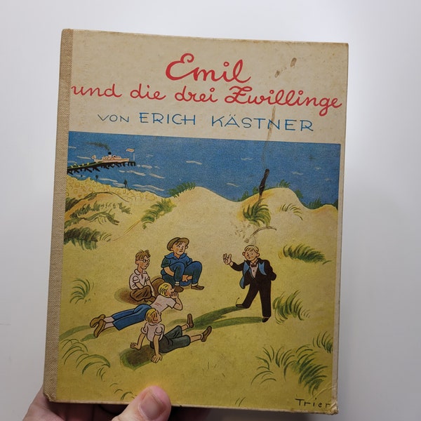 Emil Und Die Drei Zwillinge, Emil & the 3 Twins by Erich Kastner, Emil the Detective Book 2, Vintage Illustrated Childrens Book, German Book