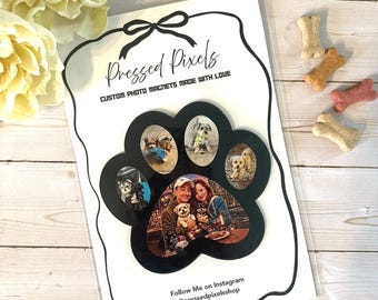 Custom Paw Print Magnet, Personalized Pet Magnet, Dog Memorial Gift.