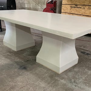 Pedestal Concrete Rectangular Dining Table