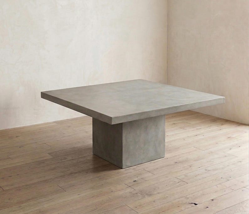 Square Concrete Dining Table | Custom Modern Indoor Outdoor Table ...