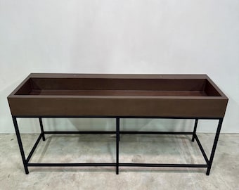 Concrete Farmhouse Trough Sink on Steel Base | Modern Concrete Vanity